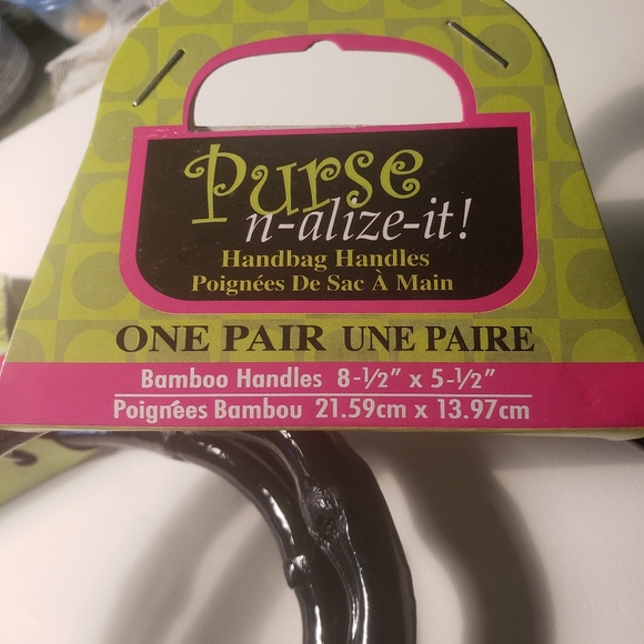 HAND CRAFTED Black Bamboo Oval Purse Handles - Picture 3 of 4